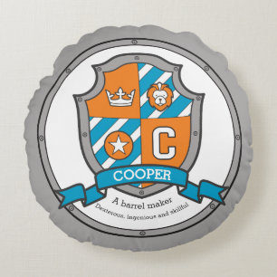 Bedeutung des Namens Cooper Buchstabe C Heraldik S Rundes Kissen