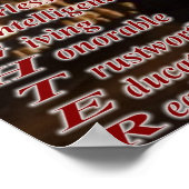 Bedeutung eines Feuerwehrplakats Poster (Ecke)