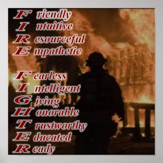 Bedeutung eines Feuerwehrplakats Poster (Vorne)