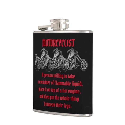 Bedeutung eines Motorradfahrers Flachmann (Links)