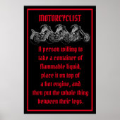Bedeutung eines Motorradfahrers Poster (Vorne)