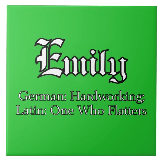 Bedeutung von Emily Fliese (Vorderseite)