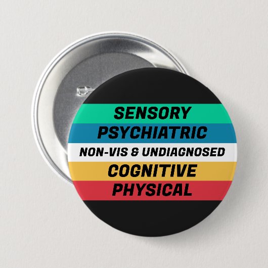 Bedeutungen der Disability Pride Flag Button (Vorne & Hinten)