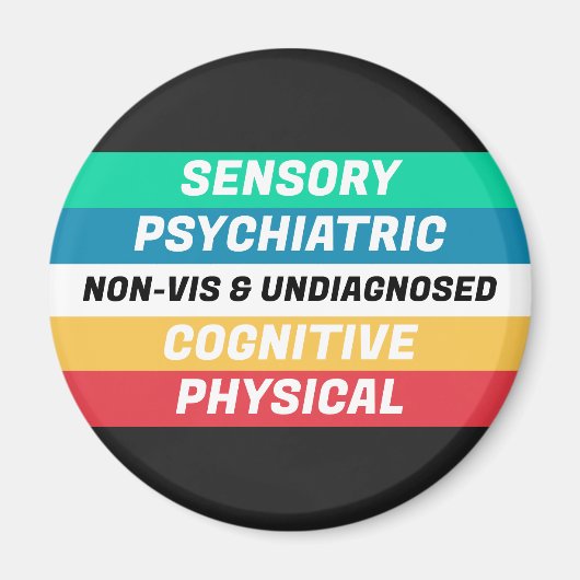 Bedeutungen der Disability Pride Flag Magnet (Vorne)
