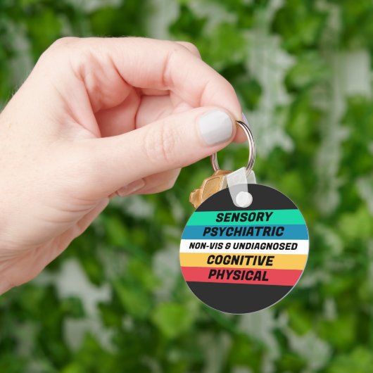 Bedeutungen der Disability Pride Flag Schlüsselanhänger (Hand)
