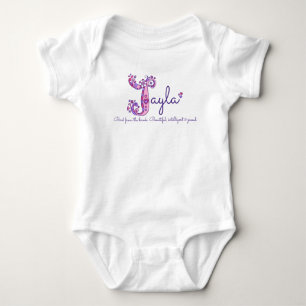 BEDEUTUNGS-Monogramm-Shirt Jayla Mädchen J Namens Baby Strampler