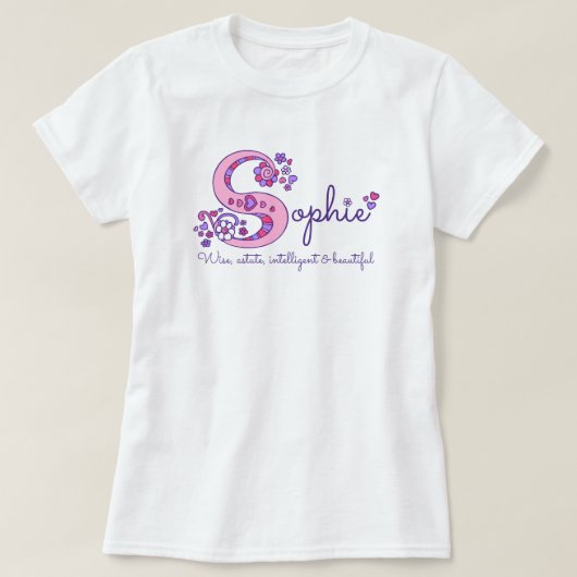 BEDEUTUNGS-Monogramm-Shirt Sophie Mädchen S Namens T-Shirt (Design vorne)