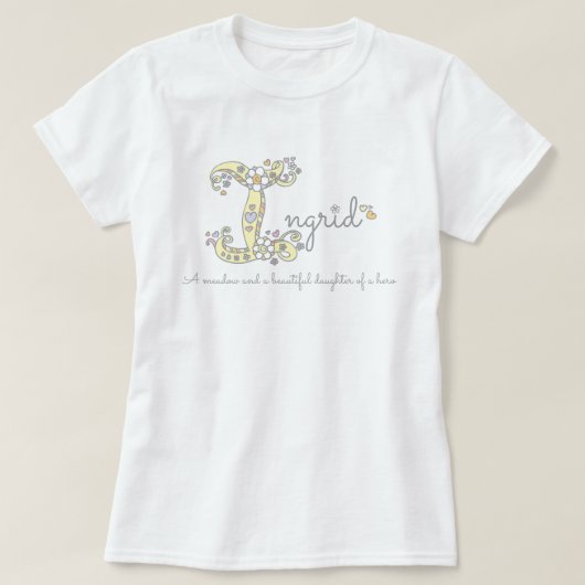 BEDEUTUNGS-Monogramm-T - Shirt Ingrid-Mädchen I (Design vorne)