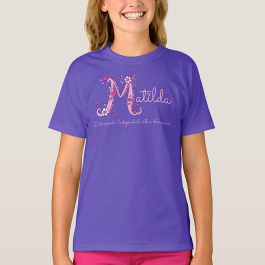 BEDEUTUNGS-Monogramm-T - Shirt Matilda Mädchen M (Vorderseite)