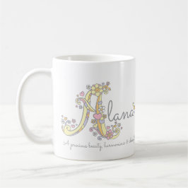 BEDEUTUNGS-Monogramm-Tasse Alana Buchstaben A Kaffeetasse