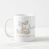 BEDEUTUNGS-Monogramm-Tasse Elaine-Buchstaben E Kaffeetasse (Links)