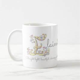 BEDEUTUNGS-Monogramm-Tasse Elaine-Buchstaben E Kaffeetasse