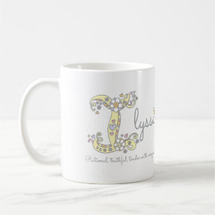 BEDEUTUNGS-Monogramm-Tasse Ilyssa Buchstaben I Kaffeetasse
