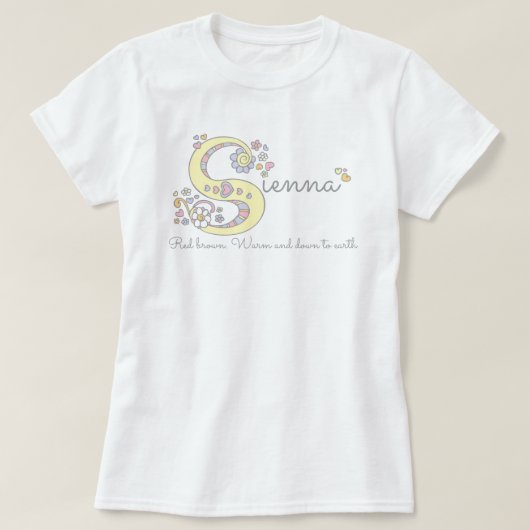 BEDEUTUNGS-Monogrammt-stück der Sienamädchen S T-Shirt (Design vorne)