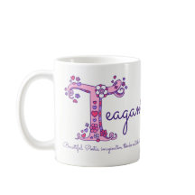 BEDEUTUNGSgekritzel-Kunst-Tasse Teagan Buchstaben