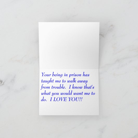 BEDEUTUNGSVOLLE MITTEILUNG:  EINSPERRUNG 8 KARTE (Innenseite)