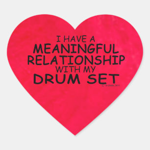 Bedeutungsvolle Relationship Drum Set Heart Sticke Herz-Aufkleber
