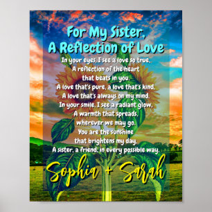 Bedeutungsvolles Geschenk der Schwester: Ein Gedic Poster