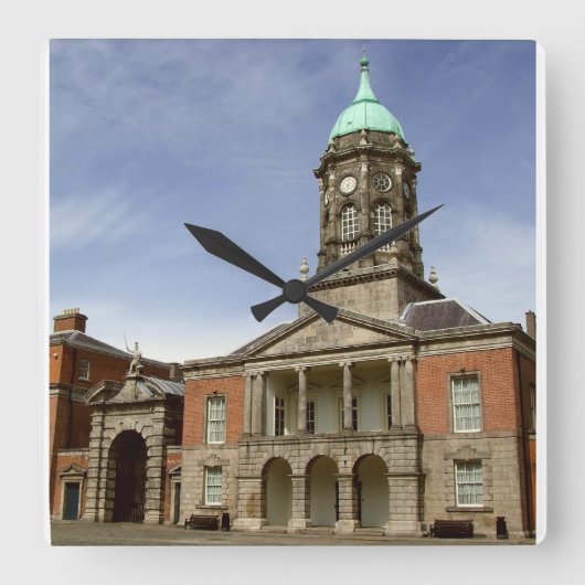 Bedford Clock Tower, Dublin Castle Irland Quadratische Wanduhr (Vorderseite)