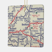 Bedford IN 50's Map Keramikornament (Links)