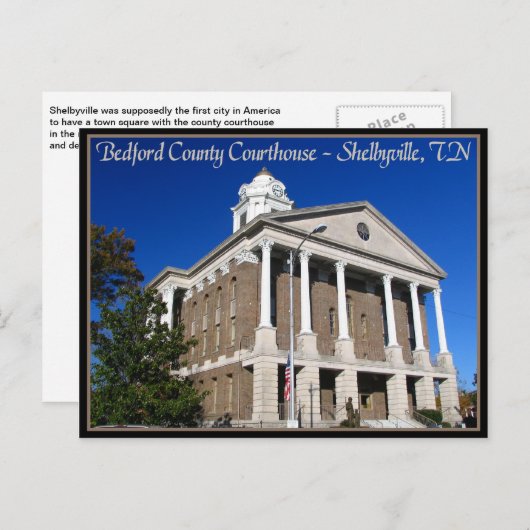 Bedford Landkreis Courthouse - Shelbyville, TN Postkarte (Vorne/Hinten)