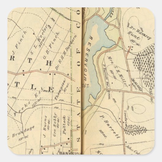 Bedford, New York 5 Quadratischer Aufkleber (Vorderseite)