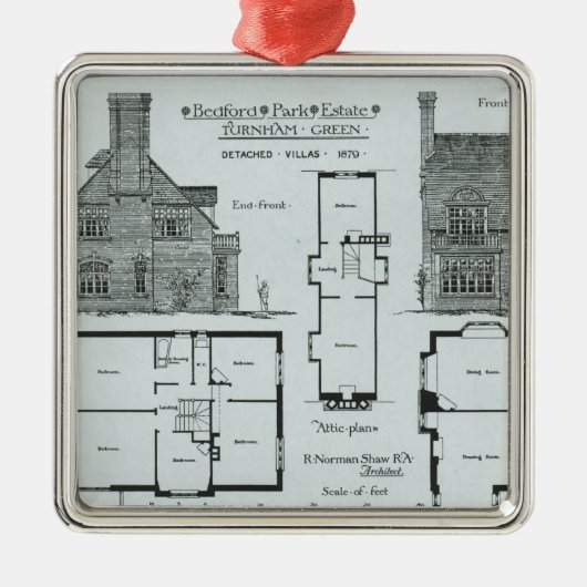Bedford-Park-Anwesen Ornament Aus Metall (Vorne)