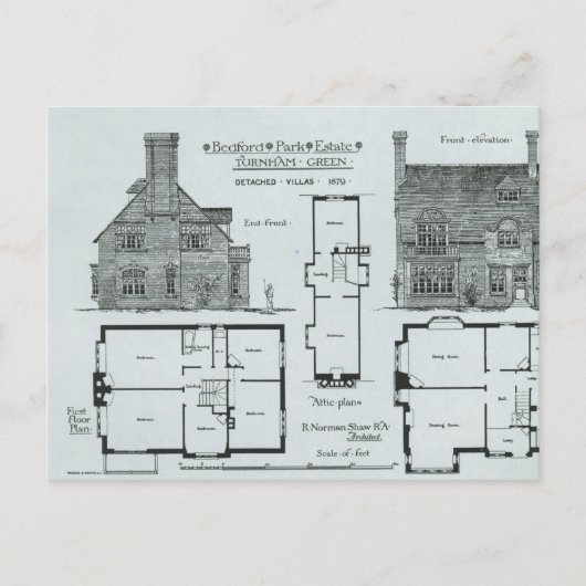 Bedford Park Anwesen Postkarte (Vorderseite)