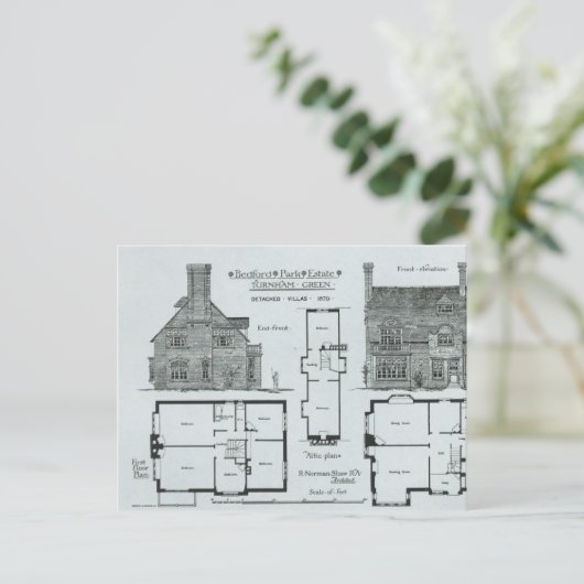 Bedford Park Anwesen Postkarte (Stehend Vorderseite)