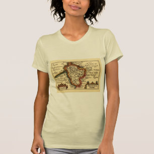 Bedfordshire Landkreis England Alte antike Karte T-Shirt