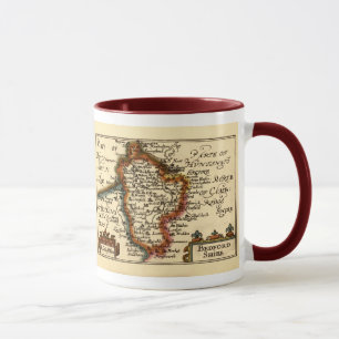 Bedfordshire Landkreis England Alte antike Karte Tasse