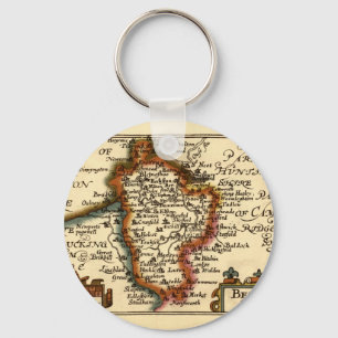 Bedfordshire Landkreis Map, England Schlüsselanhänger