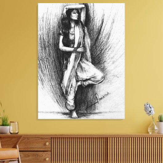 Bedhund - figurative Malerei Leinwanddruck (Insitu (Wohnzimmer))