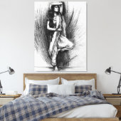 Bedhund - figurative Malerei Leinwanddruck (Insitu (Schlafzimmer))