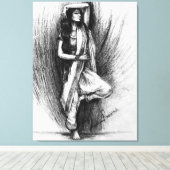 Bedhund - figurative Malerei Leinwanddruck (Insitu (Holzboden))