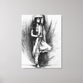 Bedhund - figurative Malerei Leinwanddruck