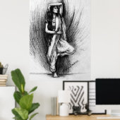 Bedhund - figurative Malerei Poster (Heimbüro)