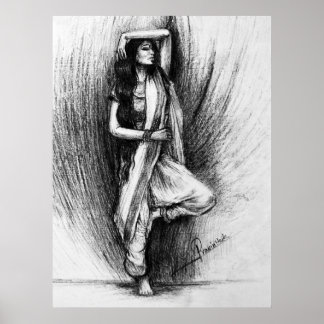 Bedhund - figurative Malerei Poster