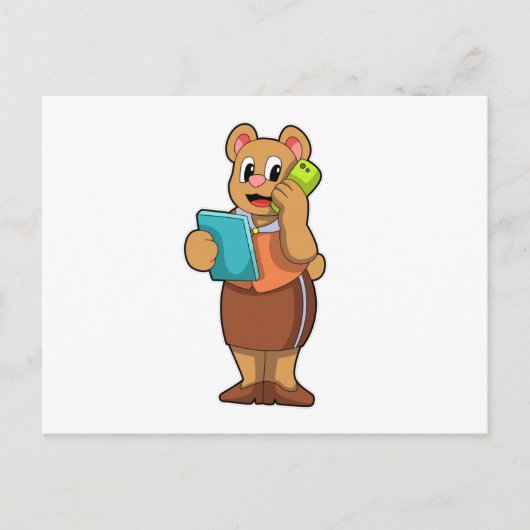 Bedienen Sie sich als Sekretär am Telefon Postkarte (Vorderseite)