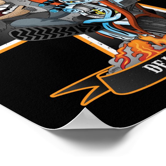 Bedienen Sie sich damit - Fahrrad fahren auf einem Poster (Ecke)