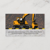 Bediener des Baufahrzeugs | Erdbewegung Visitenkarte (Rückseite)