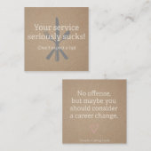 Bediener, Server, schlechte Servicekarte Telefonnummerkarte (Vorne/Hinten)