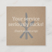 Bediener, Server, schlechte Servicekarte Telefonnummerkarte (Vorderseite)