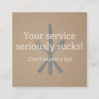 Bediener, Server, schlechte Servicekarte Telefonnummerkarte