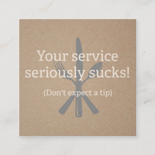 Bediener, Server, schlechte Servicekarte Telefonnummerkarte (Vorderseite)