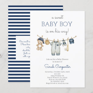 Bedienerfähiger Baseball Baby Shower Boy Einladung