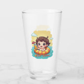 Bedienerfreundlicher Pool Ring mit Drink Art Glas (Rückseite)