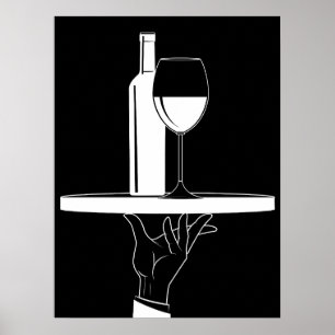 Bedienung von Hand Coole weiße Linien Bild Poster