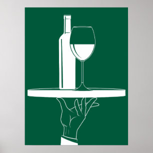Bedienung von Hand Coole weiße Linien Bild Poster