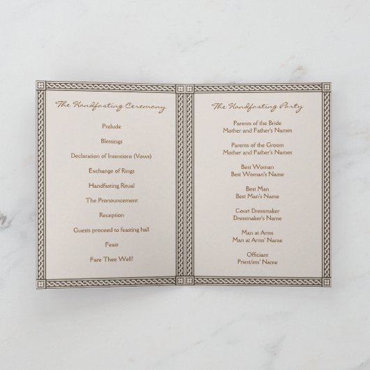 Bedienungsprogramm Programm (Innenseite)